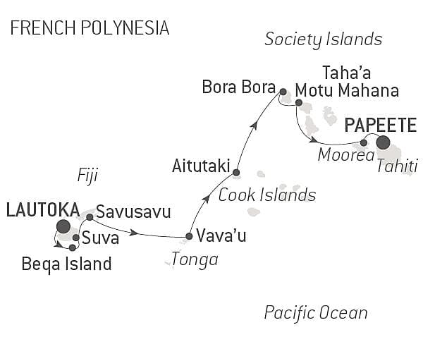 Fiji, Tonga, Cook Islands and Society Islands