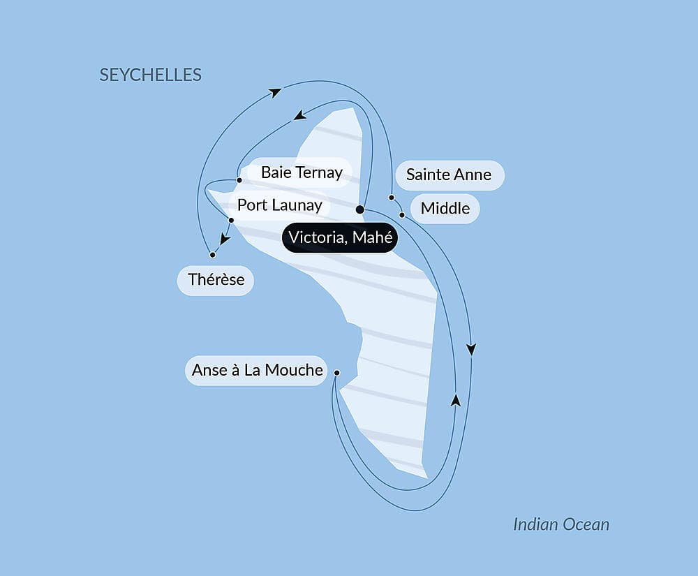 The Seychelles, under sail aboard the Spirit of Ponant  null