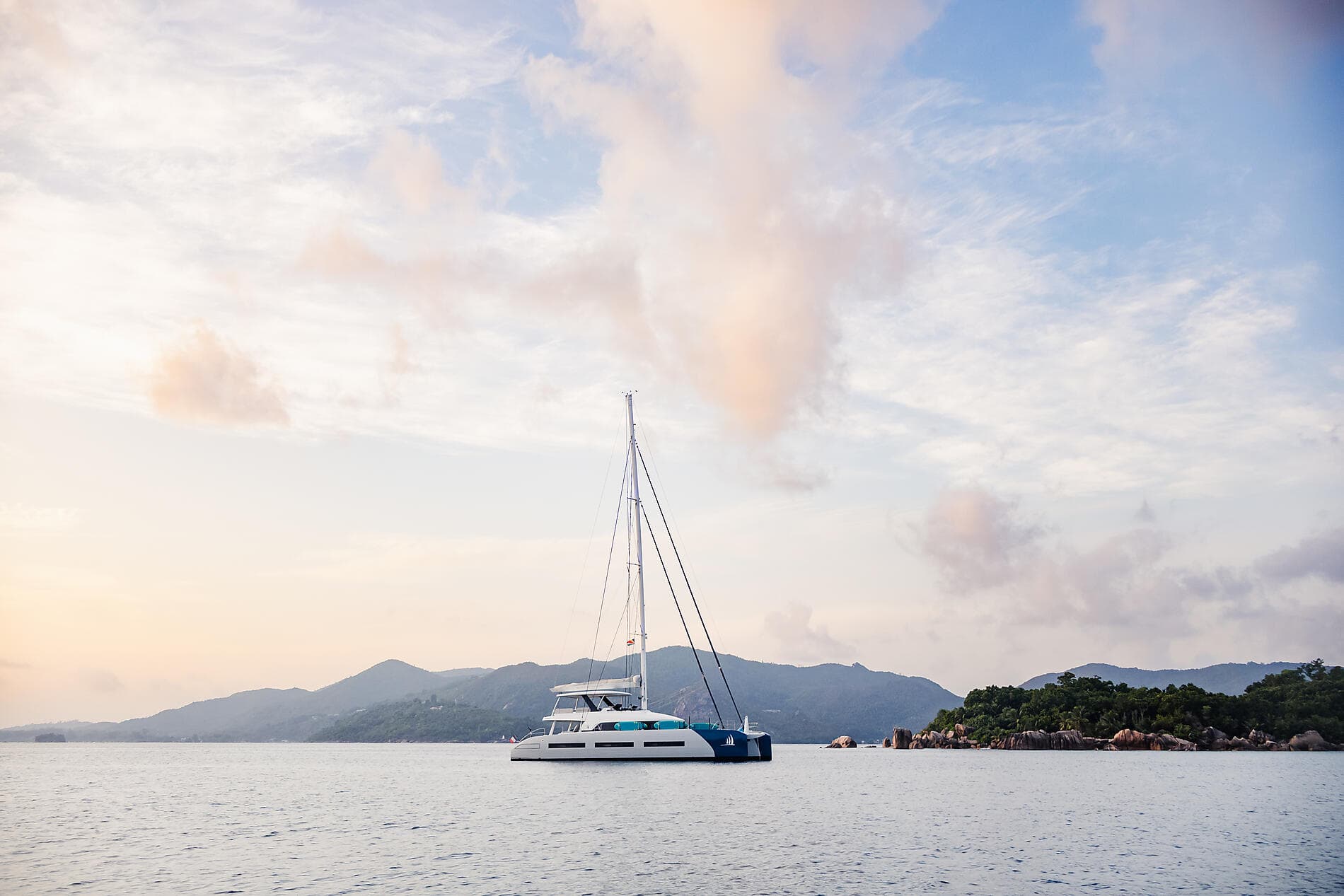 The Seychelles, under sail aboard the Spirit of Ponant  