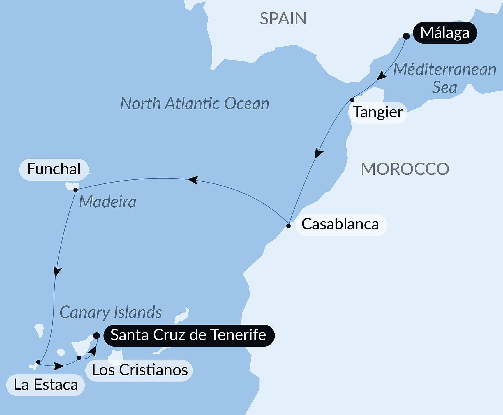 Atlantic Odyssey from the Iberian Peninsula to the Canary Islands