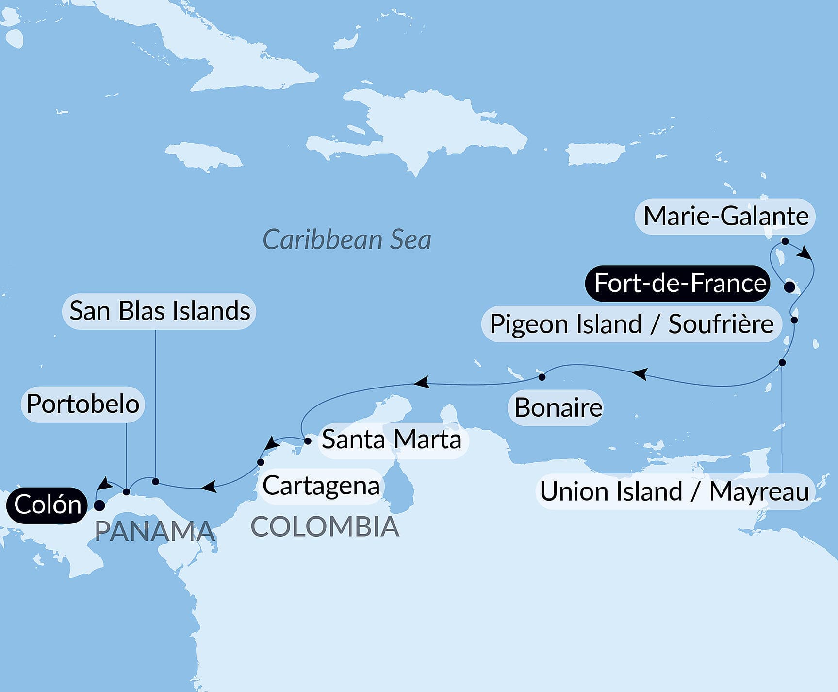 Panama, Colombia & Caribbean Islands